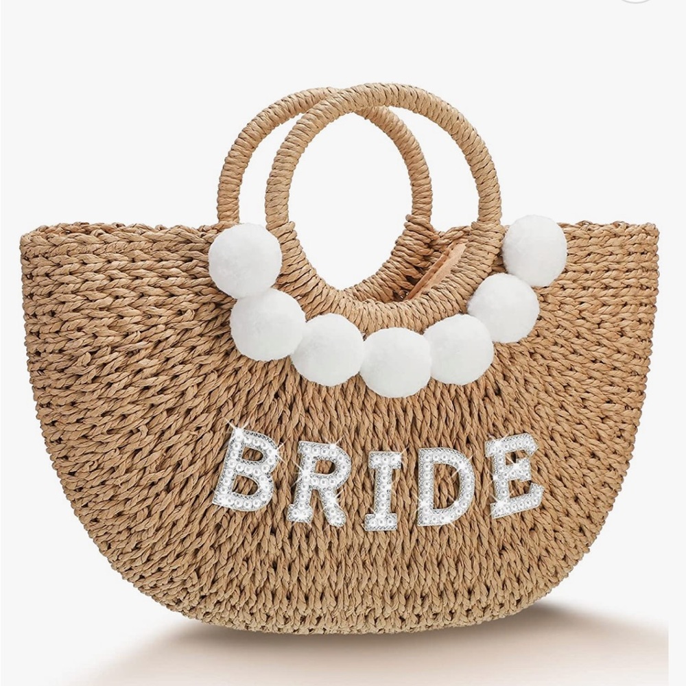 (2/$30) Bride Beach Bag w/rhinestones and pearls